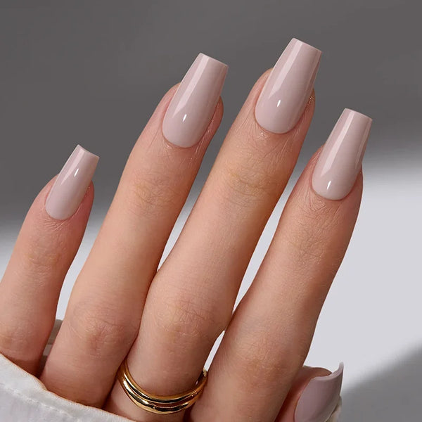 Taro Silk Coffin Nails, Soft Gel Press-On