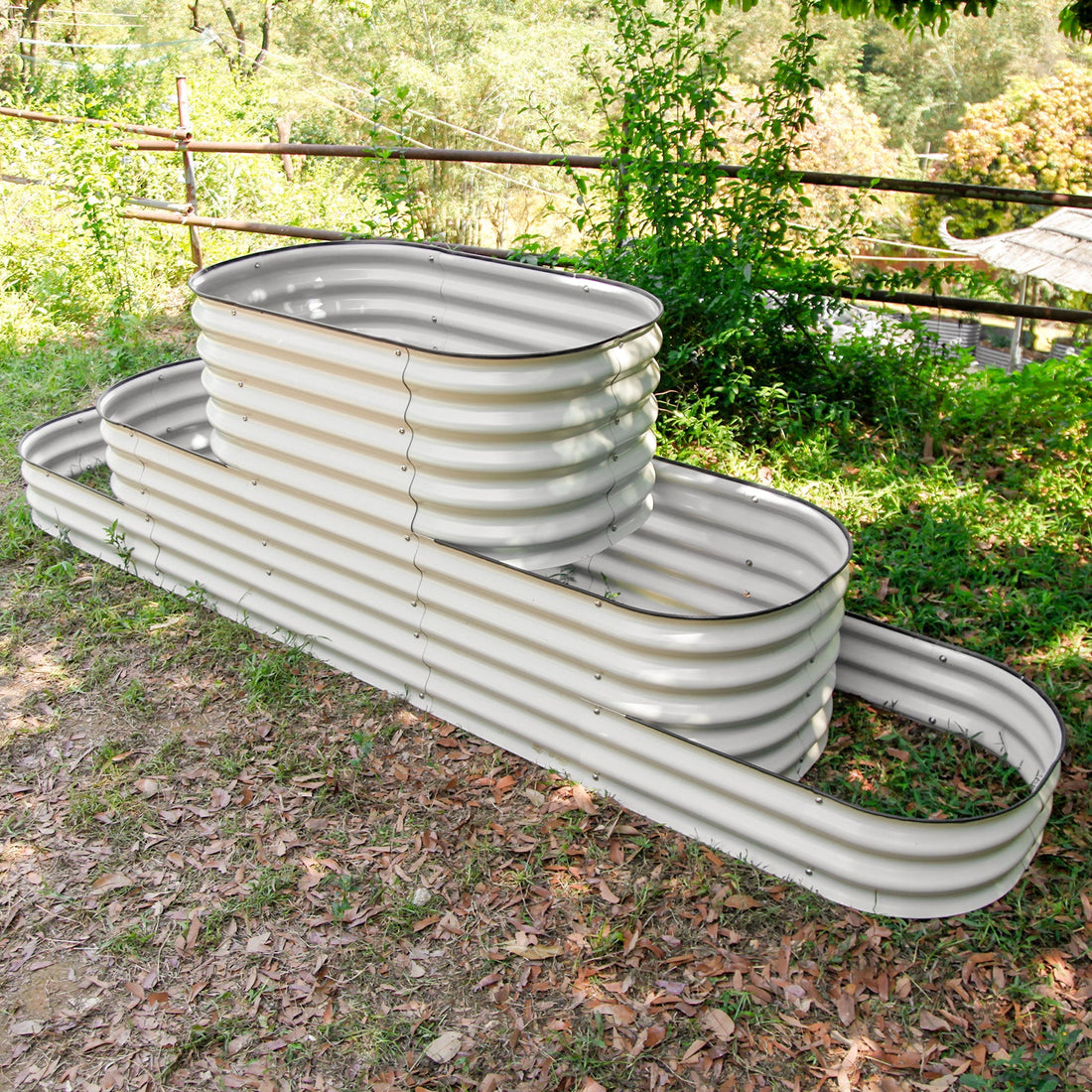 32 in. Terraced Large Metal Garden Beds