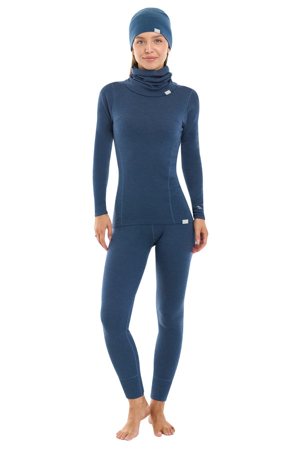 Women's Denim Merino Wool Set 250 + Beanie & Gaiter