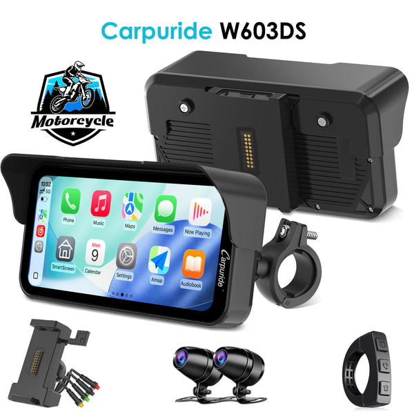 Carpuride W603DS 6-Inch Motorcycle CarPlay with Optional TPMS